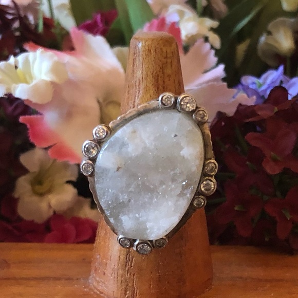 Silpada Sterling Druzy CZ Beauty in the Rough Ring - Picture 12 of 13